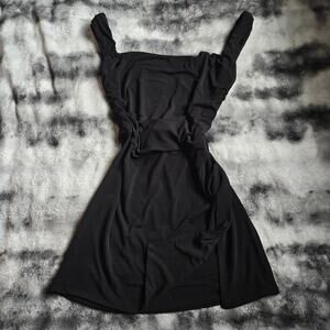 Tiger Mist Black Cinched Waist Mini Dress Size Large